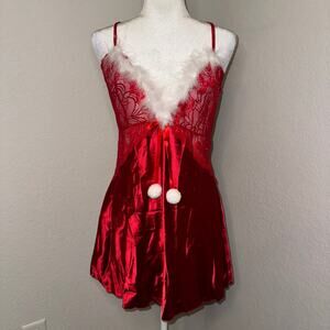 Avidlove Women's Christmas Lingerie V-Neck Red Nightwear Sleep Plus Sz XXL NWT